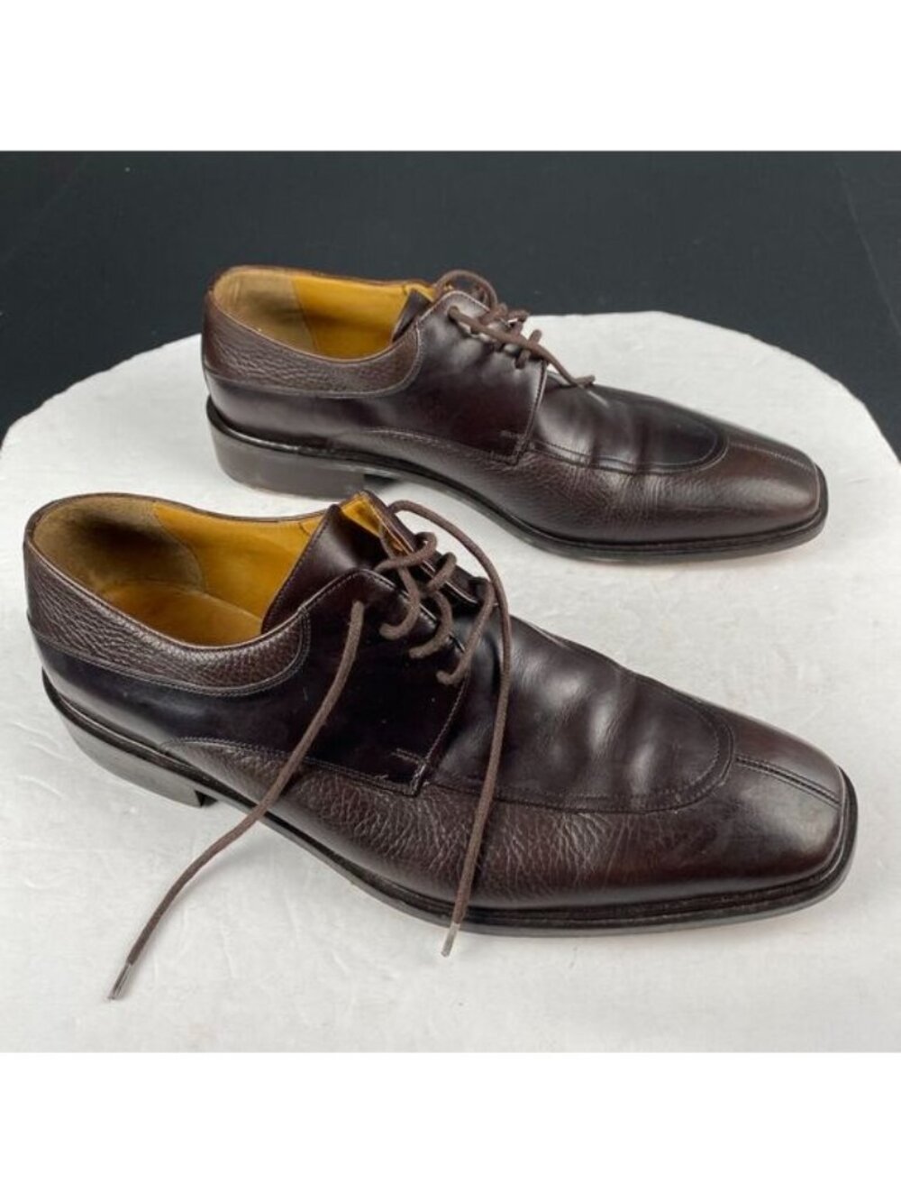 Mezlan Nigel Mens Brown Leather Derby Lace Up Dress Shoes Sz 10.5 M